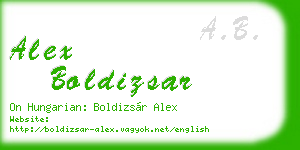 alex boldizsar business card